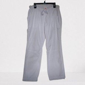 Cargo Scrub White Pants